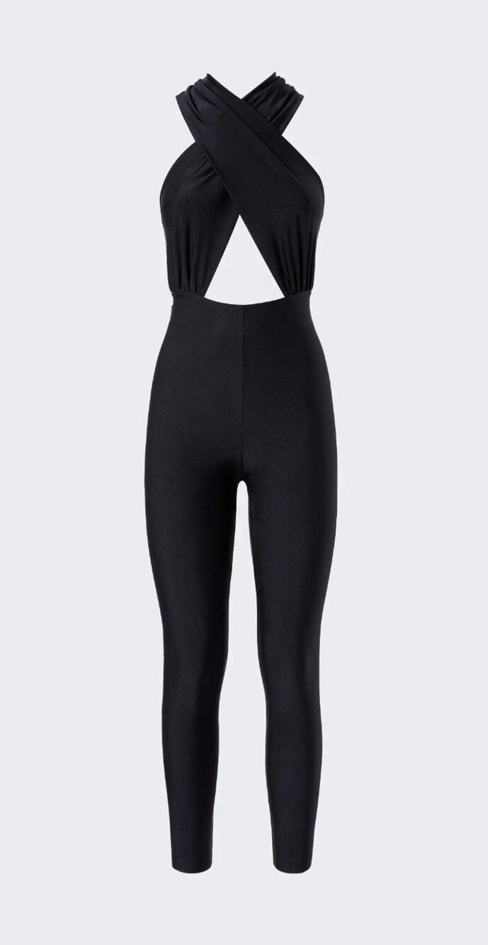 NEW! Xpluswear Halter Neck Black Jumpsuit Plus Size XL